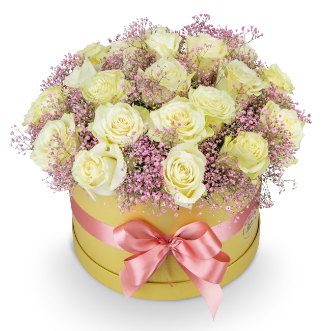 Flower box with roses